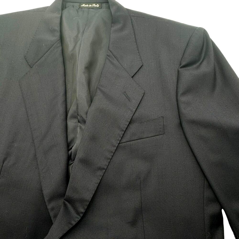 PAL ZILERI Mens 48R Black Wool Blazer Sport Coat Suit Jacket Lined Made in Italy